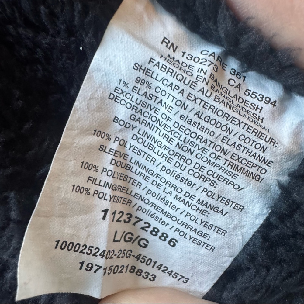 NWT Wrangler Sherpa Lined Trucker Jacket Black Men’s Large Western Denim Coat - Picture 6 of 7